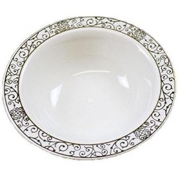 Fuerte desechables plástico crema platos y cuencos con borde dorado - Navidad y boda de plástico Vajilla por Mashers 5oz Bowls cream & gold