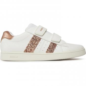 Geox Eclyper Girl White/Pink Gold Children's Sneakers
