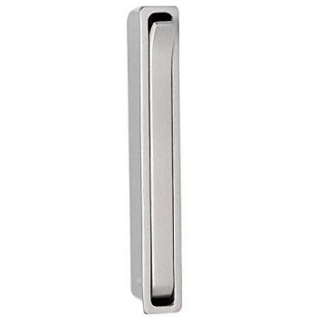 Gedotec Moderno panel de pared con gancho plegable para guardarropa y ventiladores de ropa plegables, tamaño pequeño, 93 x 13/73 mm, acabado en acero inoxidable, 1 pieza, diseño empotrado