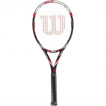 Wilson Surge 100 TNS RKT W/O Raqueta de tenis, Unisex adulto, Negro / Rojo