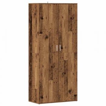 Mueble zapatero de madera de ingeniería envejecida 80x39x178 cm