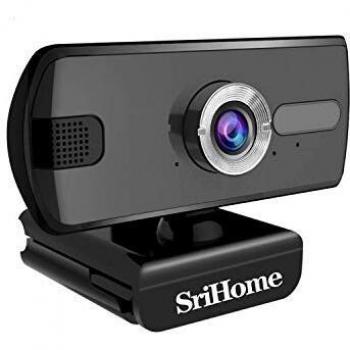 SriHome Webcam PC 1080P, Webcam para Ordenador SH004, Cámara Web USB con Micrófono para Videollamadas Videoconferencia, Webcam USB Full HD Compatible con Skype, FaceTime, Hangouts, Plug and Play