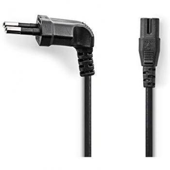 Nedis PCGP11050BK20 Cable de alimentación | Conector Europeo en ángulo - IEC-320-C7 | 2,0 m | Negro