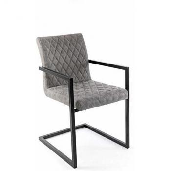 Sillón Metal y Poliéster Moderno Gris Negro 46 x 65 x 85