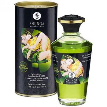 Aceite de Masaje Erótico Shunga Efecto Calor Té Verde Orgánico 100 ml