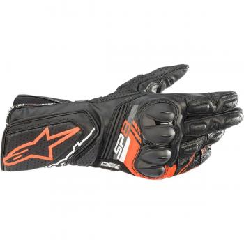 Alpinestars SP-8 V3 Goat Leather Motorcycle Gloves - Black/Red Fluorescent, Size M