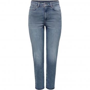 Only Emily High-Waist Stretch Jeans for Women - Blue Grey Denim