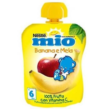 Mio Pouch Fruta Bebida de Manzana y Plátano 90g - Alimento Nutritivo para Niños