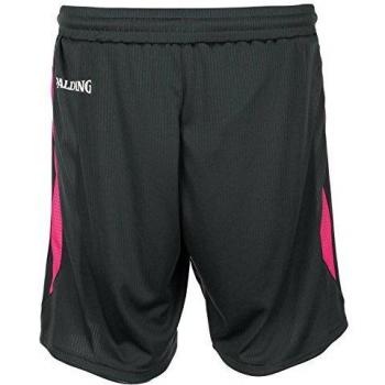 Spalding 4Her III Shorts Pantalón Corto de Entrenamiento de Baloncesto, Mujer, Antracita/Fucsia, 3XL