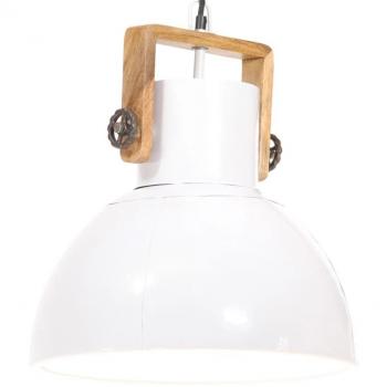 Lámpara Colgante Industrial Redonda E27 40cm Blanca 25W