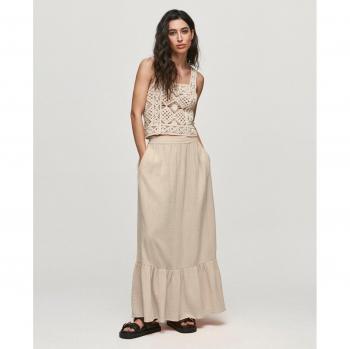 Falda larga de mujer Object con diseño elegante, tejido ligero y fluido, cintura elástica para mayor comodidad, disponible en varios colores y tallas