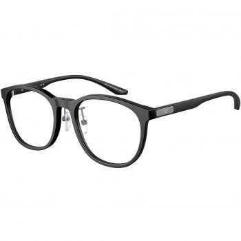Emporio Armani EA3229F Asian Fit 5001 Armazones para Hombre Negros, Lentes Recetadas de 53 mm, Gafas Recetadas para Hombre Negras