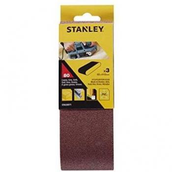 STANLEY STA33071-XJ 3 Bandas de lija. 65 x 410 mm.Grano 80