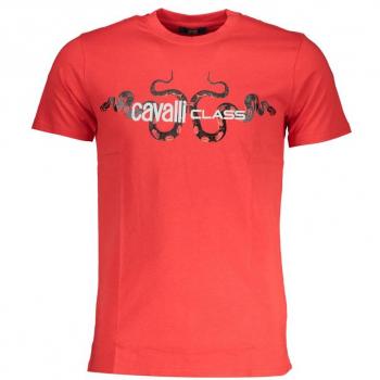 Cavalli Class Red Cotton Logo Print T-Shirt - XXL