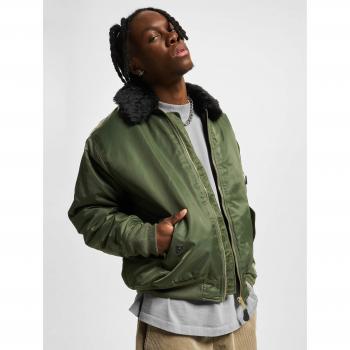 Chaqueta Brandit MA2 con Cuello de Piel Sintética Verde para Hombre M
