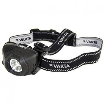 Linterna LED Indestructible VARTA H20 1W, Resistente al Agua y Polvo, Incluye 3 Pilas AAA LONGLIFE Power, Negra
