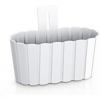 Maceta de Pared Rectangular BOARDEE 3,3L Blanca 27x15x20cm con Gancho para Anclar