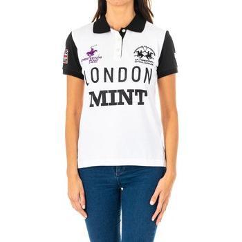 Polo manga corta con cuello solapa a contraste 2WP170 mujer