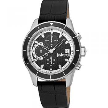 Just Cavalli Multifunction Quartz Analog Watch for Men - Multicolor, Black, Size: ONE SIZE, 10 ATM Water Resistance