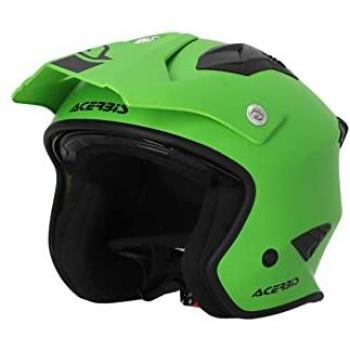 Acerbis Casco Jet Aria Verde 4 - Casco Jet, color verde, modelo 2023, diseño sólido