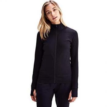 LOLË - Cárdigan de Manga Larga para Mujer, Mujer, Manga Larga, LSW3460BLACKM, Negro, Medium