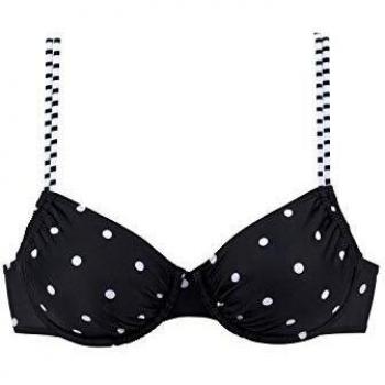 Bikini Top con Aros S.Oliver 'Audrey' en Negro y Blanco, Talla 36, Copa B