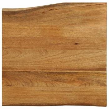 Tablero de mesa borde natural madera maciza mango 60x60x3,8 cm Marrón