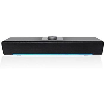 Altavoces para Ordenador, 2.0 USB LED 3w*2 Alimentado Mini Barra de Sonido, Potente Estéreo, 3,5mm Jack, Control de Volumen para PC de Escritorio, Ordenador Portátil, Móvil, Computadora Negro