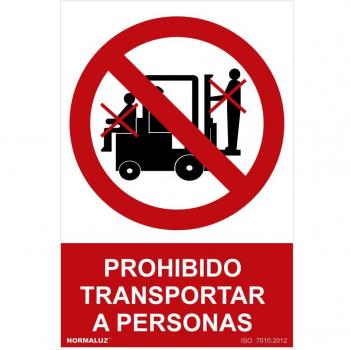 Señal Prohibido Transportar Personas PVC 0.7mm 30x40cm Normaluz E3/08987