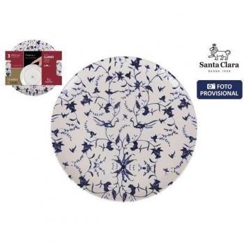 STARLEY-Plato Llano Tuile Porcelana Set (Ø 26 x 2 cm-3 Unidades)