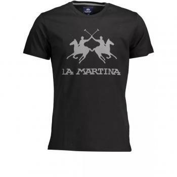 La Martina Elegant Crew Neck Tee with Iconic Print - XL