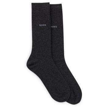 Calcetines cortos BOSS para hombre, paquete de 2, algodón peinado, gris