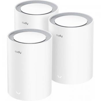 Cudy M1800 3-Pack AX1800 Dual-Band Wi-Fi 6 Mesh System - 1201Mbps on 5GHz, 574Mbps on 2.4GHz with 1x Gigabit LAN Port, 1