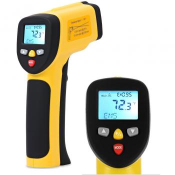 Dr.meter IR-40 Termómetro Dual-Láser Infrarrojos, -50 ~ 650ºC, Batería Incluida 9V - Amarillo