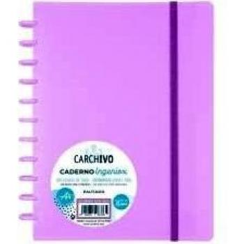 CARCHIVO CUADERNO CON HOJAS EXTRAIBLES TAMAÑO A4 COLOR MALVA, color (66004114