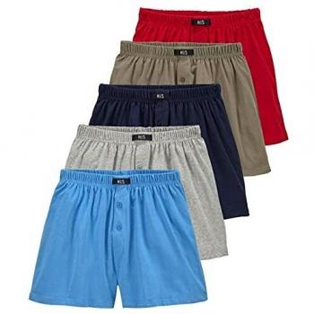 Boxer H.I.S para Hombre - 5 Piezas, Talla 6L, Mezcla de Colores, Comodidad y Ajuste Amplio, 95% Algodón y 5% Elastano