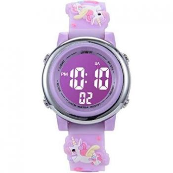 Reloj Digital para Niños Niña,Reloj de Cuarzo analógico a Prueba de Agua de 30 m, Reloj de Dibujos Animados en 3D, Reloj Digital para niños