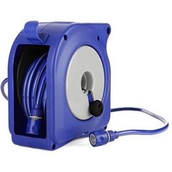 Tatay 42701 Nano Enrollador Manual de Manguera Apto para Colgar en la Pared con Conector 3/4 y racords, Azul, 27 x 20 x 28 cm