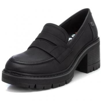 Mocasines de Mujer Refresh con Tacón Ancho y Suela Flexible, Color Negro, Talla 39