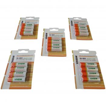Pilas / baterías recargables vhbw 20 x AA, Mignon, HR6, LR6 2000mAh para Kodak Zi6, Zx1, ZxD
