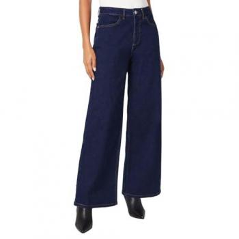 Wide Leg Denim Jeans - Blue Cotton - Size 18 UK