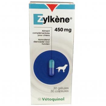 Zylkene Calmante Natural para Perros y Gatos - 30 Cápsulas de 450 mg para Perros Mayores de 30 kg