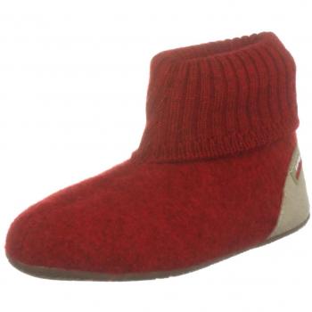 Living Kitzbühel Hoher Hüttenschuh uni 1428-0350 - Zapatillas de casa para niños, color rojo, talla 23