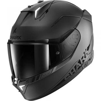 Casco Integral Shark Skwal i3 Blank SP Mat Antracita-Negro-Plateado con LED, Talla XS
