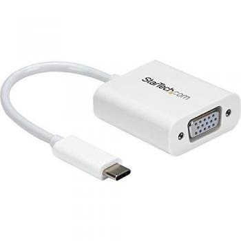 StarTech.com USB-C to VGA Adapter - White - 1080p - Video Converter For Your MacBook Pro / Projector / VGA Display