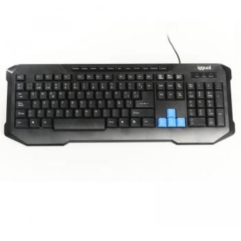Iggual CK-4Blue-116T Teclado Multimedia USB QWERTY 1.4m Negro/Azul