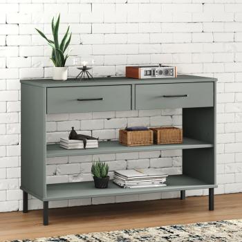 Armario consola patas de metal madera maciza pino gris OSLO