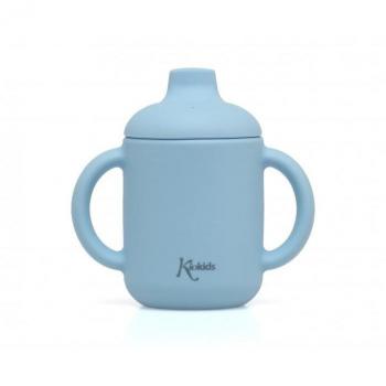 Taza de aprendizaje de silicona azul Kiokids 120ml