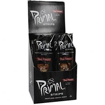 Primal Strips - sin carne Vegan seitán desigual sabor maní tailandés - 1 oz.