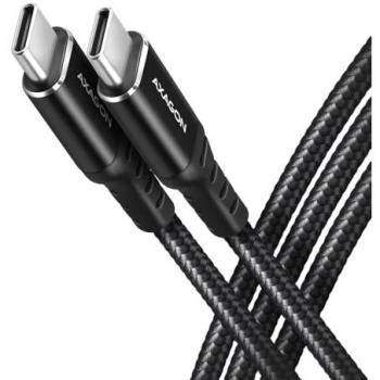AXAGON Cable USB-C  USB-C BUCM432-CM10AB, USB4 Gen 3×2, 1m, PD 100W, 8K HD, ALU, trenzado, color negro